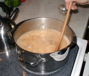 All ingredients mixed and boiling for one minute.