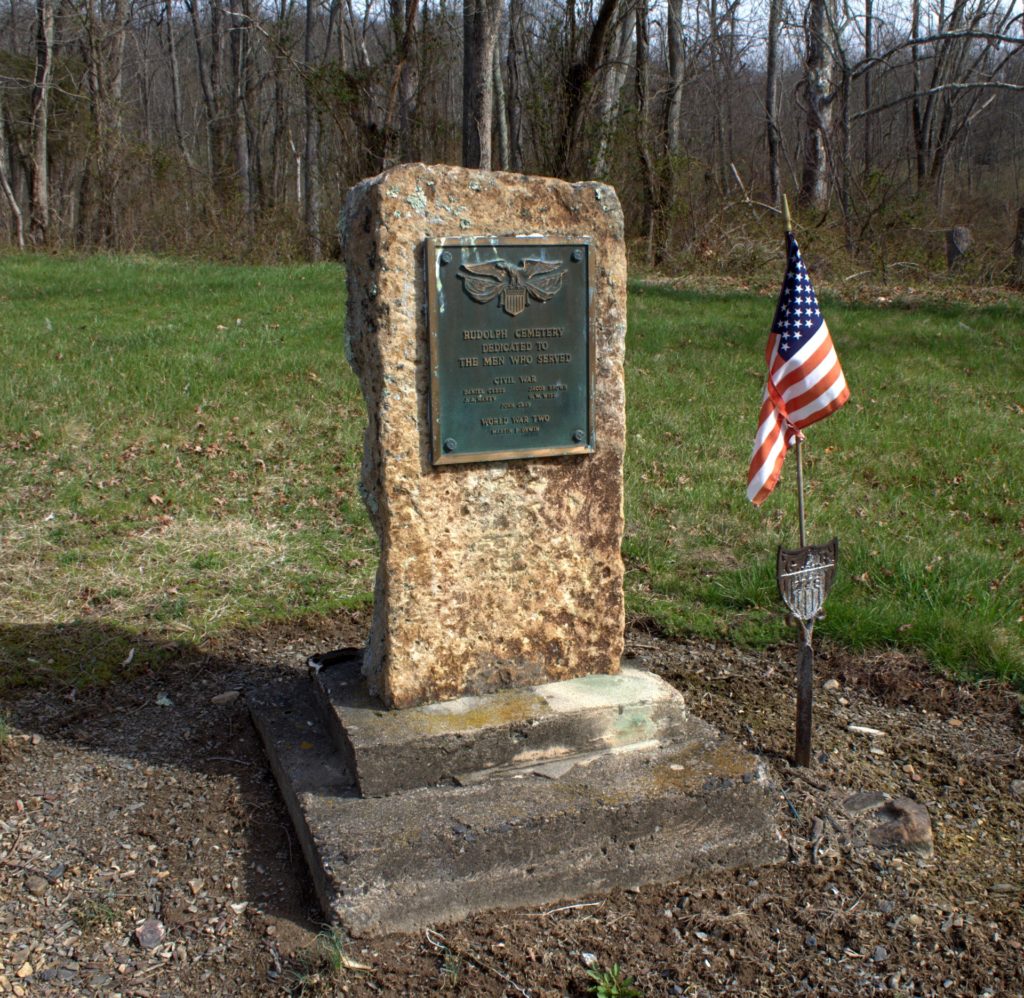 Monument to Civil War and WWII Fallen at Rudolph Cemetery